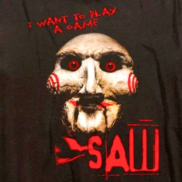 ❤️NWT VINTAGE HOT TOPIC JIGSAW GRAPHIC SAW MOVIE TEE SHIRT - PLUS SIZE HALLOWEEN - Picture 2 of 8